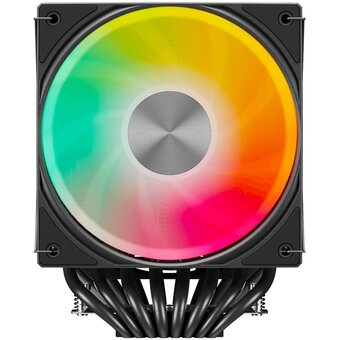  Кулер upHere UE2KC8 Black ARGB / 8HPx6mm, 280W TDP, dual tower, 2x120mm ARGB fans, 600-1650RPM, 68 CFM, 25dBA 