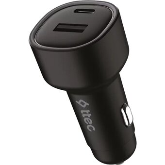  АЗУ TTEC 2CKP02S SmartCharger Duo PD 48W Car Fast Charger USB-C + USB-A Black 