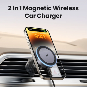  АЗУ UGREEN W708 (35970) 15W Magnetic Car Wireless Charger Qi2 For Air Vent Mount Black 