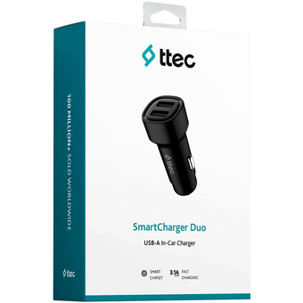 АЗУ TTEC 2CKS31S SmartCharger Duo 3.1A Car Charger Dual USB-А Black 