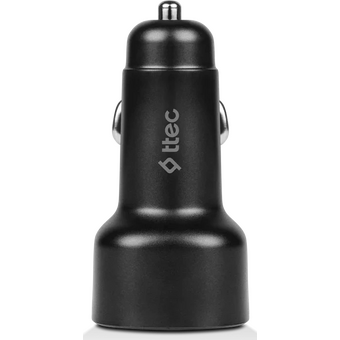  АЗУ TTEC 2CKP02CS SmartCharger Duo PD 48W Car Fast Charger USB-C+USB-A With USB-C-USB-C 3A Cable Black 