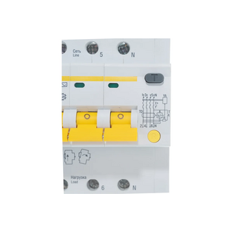  Дифавтомат IEK АД14 (MAD10-4-040-C-030) 40A тип C 4.5kA 30мА AC 4П 400В белый 