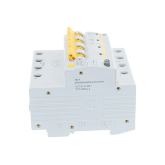  Дифавтомат IEK АД14 (MAD10-4-040-C-030) 40A тип C 4.5kA 30мА AC 4П 400В белый 