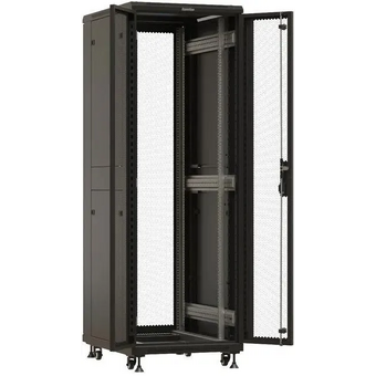  Шкаф серверный Hyperline TTBR-3268-DD-RAL9004 напольный 32U 600x800мм 