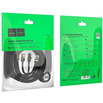  Кабель для интернета HOCO US02 Level pure copper gigabit ethernet cable L=5M 
