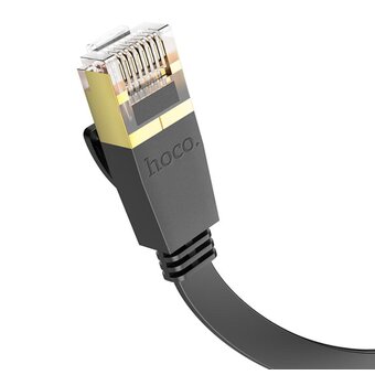  Кабель сетевой HOCO US07 General pure copper flat network cable L-3M black 