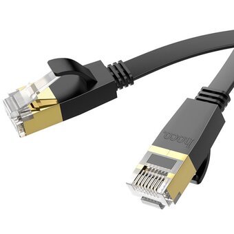  Кабель сетевой HOCO US07 General pure copper flat network cable L-3M black 