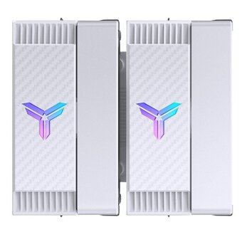  Кулер JONSBO CR-3000E(Color) White LGA1700/1200/115X/AM5/AM4 (TDP 260W, PWM, 2 x 120mm Dynamic Multi-Color LED Fan, 7 тепловых трубок, белый) 
