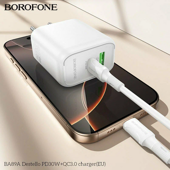  СЗУ BOROFONE BA89A Destello PD30W+QC3.0 белый 