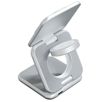  Беспроводное зарядное устройство Magssory WCH043 Fold для Samsung серебро 