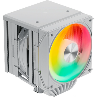  Кулер upHere UE2TC8 White ARGB / 8HPx6mm, 280W TDP, dual tower, 2x120mm ARGB fans, 600-1650RPM, 68 CFM, 25dBA 