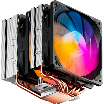  Кулер upHere D6SEC Black ARGB / 6HPx6mm, 260W TDP, dual tower, 2x120mm ARGB fans, 600-1600RPM, 68.2 CFM, 25dBA 