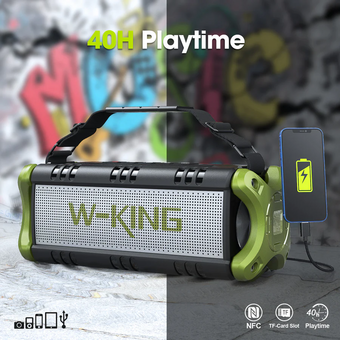  Портативная колонка W-King D8MIC зеленый 