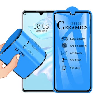  Защитное стекло 2.5D Full Cover+Full Glue для Huawei Honor P30 Чёрный тех.пак 