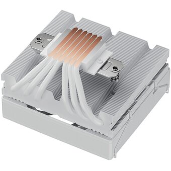  Кулер upHere H85TC6 White ARGB / 6HPx6mm, 180W TDP, top flow, 1x120mm ARGB fan, 600-1650RPM, 68 CFM, 25dBA 