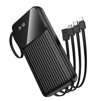  Аккумулятор внешний резервный BOROFONE BJ76 Smart power bank with 4 cables 10000mAh черный 