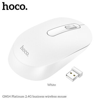  УЦ Мышь беспроводная HOCO GM14 Platinum 2.4G белый (плохая упаковка) 