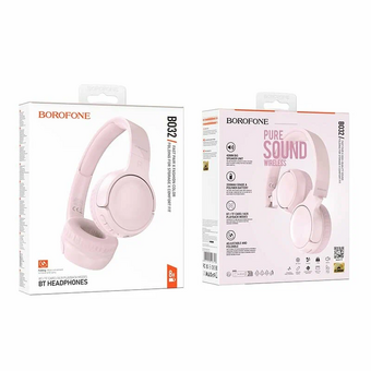  Наушники bluetooth полноразмерные BOROFONE BO32 Show BT headphones розовый 