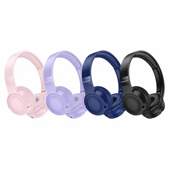  Наушники bluetooth полноразмерные BOROFONE BO32 Show BT headphones розовый 