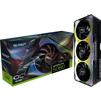  Видеокарта Palit nVidia GeForce RTX 5080 GameRock OC 16GB (NE75080T19T2-GB2030G) (GDDR7/256 bit/3xDP, HDMI) PCI-E RTL 