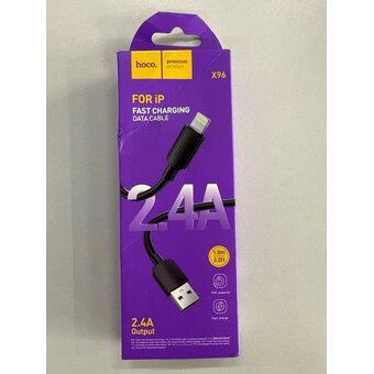  УЦ Дата-кабель HOCO X96 Hyper charging Lightning 1м черный (плохая упаковка) 