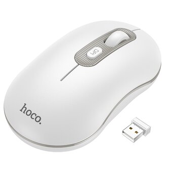  УЦ Мышь HOCO GM21 Platinum 2.4G business wireless mouse бело-серый (плохая упаковка) 