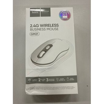  УЦ Мышь HOCO GM21 Platinum 2.4G business wireless mouse бело-серый (плохая упаковка) 