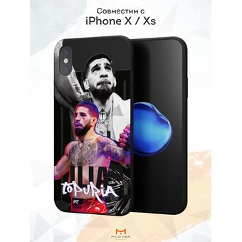  Силиконовый чехол Mcover для iPhone XS/X (Айфон Икс (Икс Эс), с принтом Ilia Topuria 