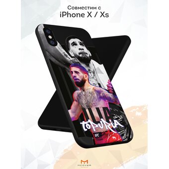  Силиконовый чехол Mcover для iPhone XS/X (Айфон Икс (Икс Эс), с принтом Ilia Topuria 