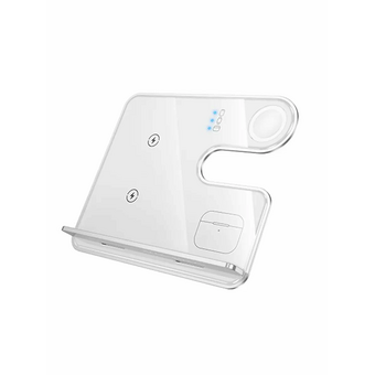  Беспроводное ЗУ HOCO CQ19 Falcon 3-in-1 desktop vertical wireless fast charging металически-серый 