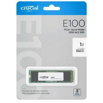 SSD Crucial E100 (CT1000E100SSD8) 1TB M.2, M.2 2280, PCI-E 4x4 (R/W - 5000/4500 MB/s) 