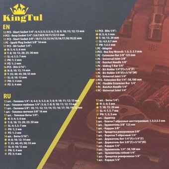  Набор инструментов KingTul KT-4941-5DS-м 