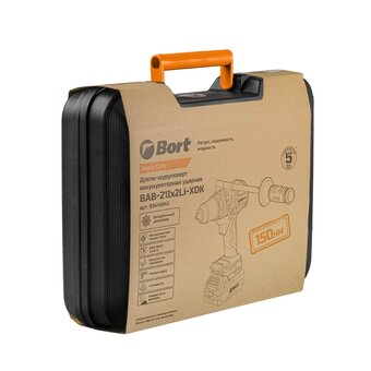  Дрель-шуруповерт Bort BAB-21IX2LI-XDK с АКБ и ЗУ 