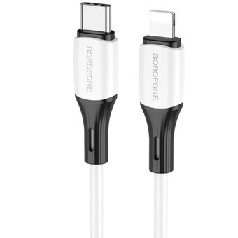  УЦ Дата-кабель BOROFONE BX79 iP PD silicone charging Lightning, 1м белый (плохая упаковка) 