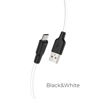  УЦ Дата-кабель HOCO X21 Plus micro 1м чёрно-белый (плохая упаковка) 