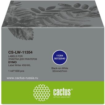  Этикетки Cactus CS-LW-11354 сег 57x32мм черный белый 1000шт/рул Dymo Label Writer 450/4XL 