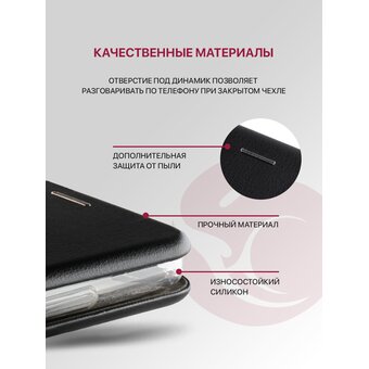  Чехол книжка Book для Samsung A22, M22, M32 (A225, M225, M325) с рисунком с магнитом, черный с принтом ВСЁ ПЗДЦ (Самсунг Галакси А22 А225 М22 М225 М32) 