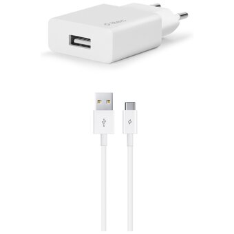  СЗУ TTEC 2SCS20CB SmartCharger Travel Charger 2.1A Type-C Cable White 