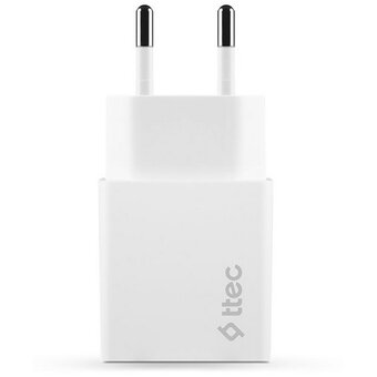  СЗУ TTEC 2SCS20CB SmartCharger Travel Charger 2.1A Type-C Cable White 