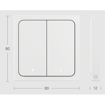  Умный беспроводной выключатель Яндекс YNDX-00535, 2 клавиши, Zigbee 