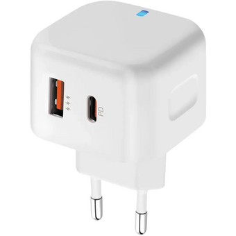 СЗУ PERO TC10 USB-C 20W + USB-A (ТС10WHPD) Fast Charge белый 