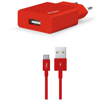  СЗУ TTEC 2SCS20CK SmartCharger Travel Charger 2.1A Type-C Cable Red 