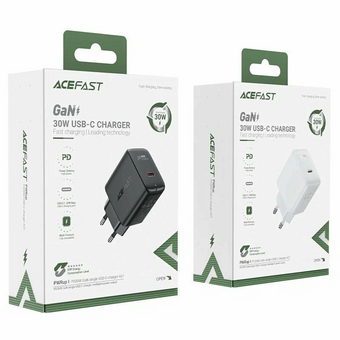  СЗУ ACEFAST A21 AF-A21-BK 30W GaN single USB-C charger EU Black 