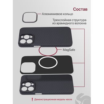  Чехол Carbon Premium на Samsung S25 Ultra (5G) в подарочной коробке, карбоновый, матовое покрытие, 100% углеволокно, черный с объемным принтом МЕДВЕДЬ ОСКОЛКИ, с защитным лаковым покрытием (Самсунг Галакси S25 Ультра) 