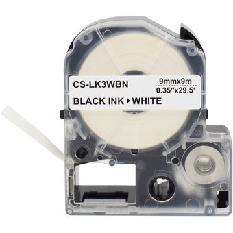  Картридж ленточный Cactus CS-LK3WBN LK-3WBN черный на белом 9x9 для Epson LW300/LW400/LW700/LW600P/LW1000P/K400/Z700/Z900 