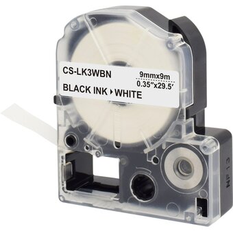  Картридж ленточный Cactus CS-LK3WBN LK-3WBN черный на белом 9x9 для Epson LW300/LW400/LW700/LW600P/LW1000P/K400/Z700/Z900 