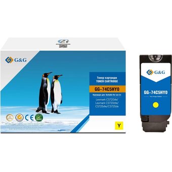  Картридж лазерный G&G GG-74C5HY0 74C5HY0 желтый 12000стр для Lexmark CS720de/CS720dte/CS725dte/CS725de 