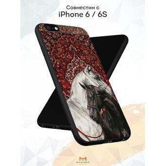  Силиконовый чехол Mcover для iPhone 6/6s (Айфон 6с), с принтом Кони и ковер 