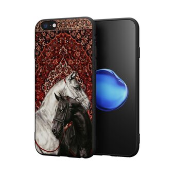  Силиконовый чехол Mcover для iPhone 6/6s (Айфон 6с), с принтом Кони и ковер 