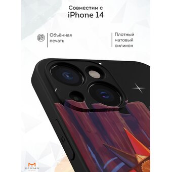  Силиконовый чехол Mcover для iPhone 14 (Айфон 14), с принтом Девушка со звездой 